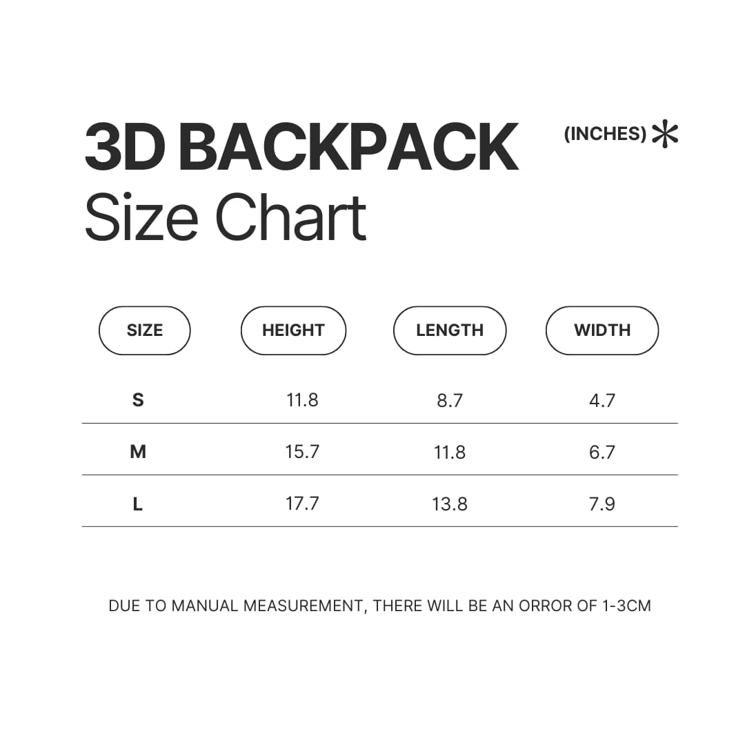 3D Backpack Size Chart - Charles Leclerc Shop