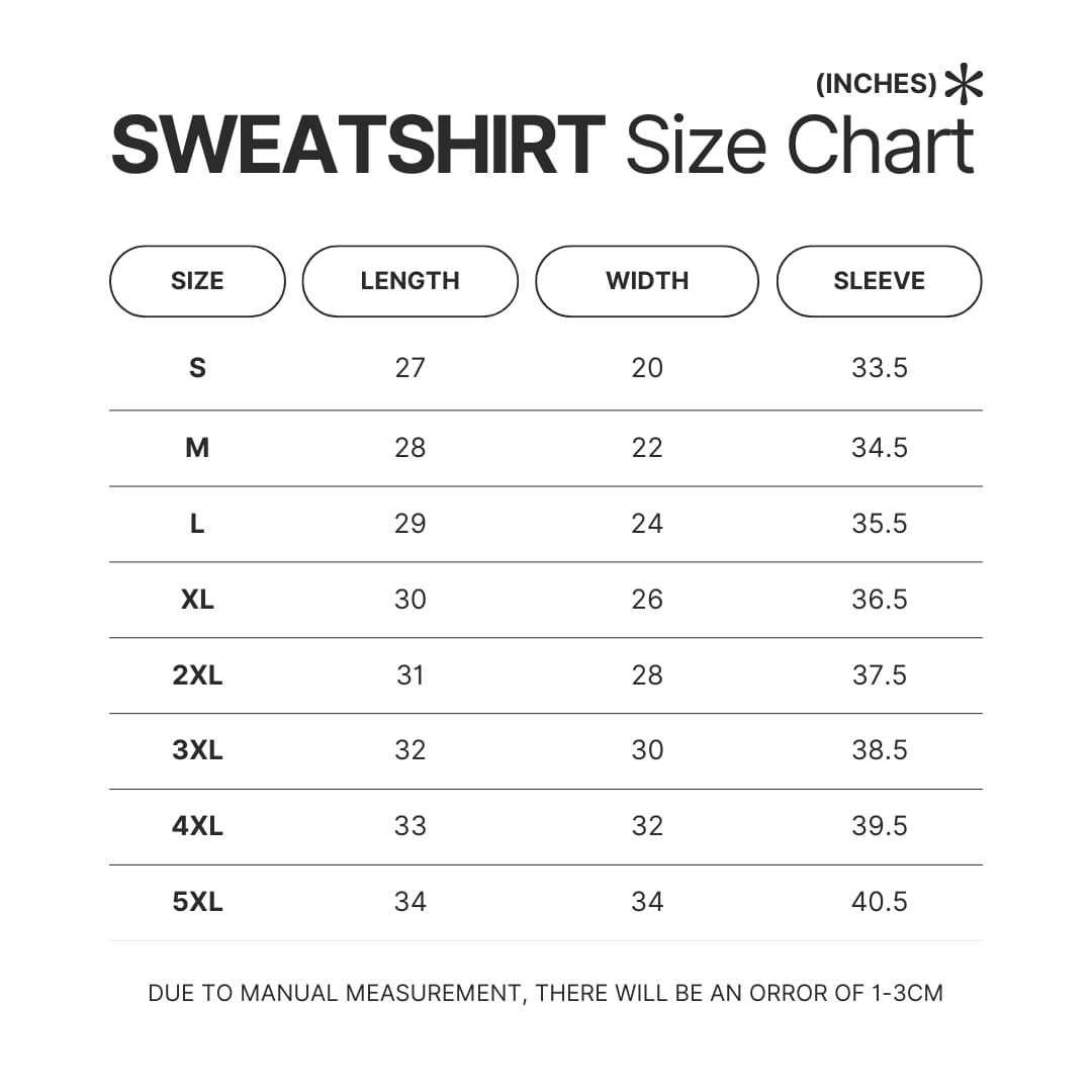 Sweatshirt Size Chart - Charles Leclerc Shop