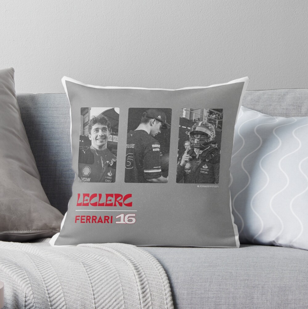 Charles Leclerc F1 Driver Throw Pillow